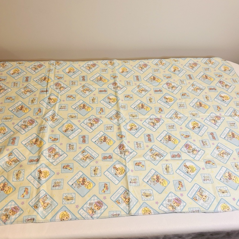 Precious Moments Handmade Baby Blanket 43x28 Lil Pilot Racer Hero Crib Quilt - Picture 9 of 16